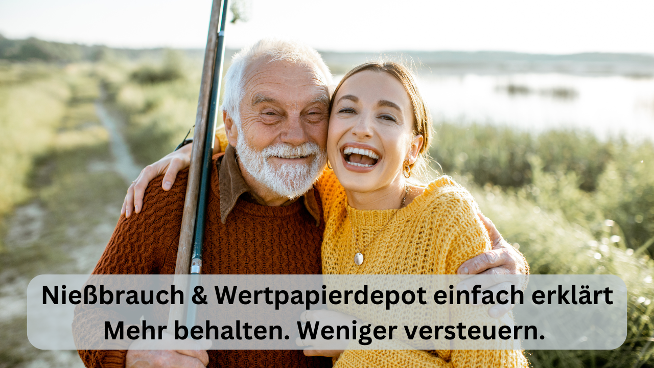 Beitragsbild zum Thema Nießbrauch beim Depot: Symbolische Darstellung der Vermögensübertragung zwischen Generationen mit Fokus auf Ertragssicherung und steuerliche Vorteile.